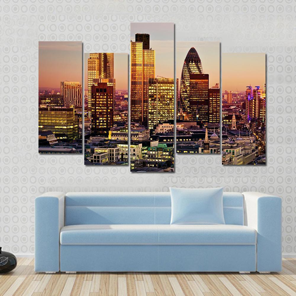 City Of London Canvas Wall Art-1 Piece-Gallery Wrap-48" x 32"-Tiaracle