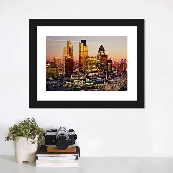 City Of London Canvas Wall Art-3 Horizontal-Gallery Wrap-25" x 16"-Tiaracle