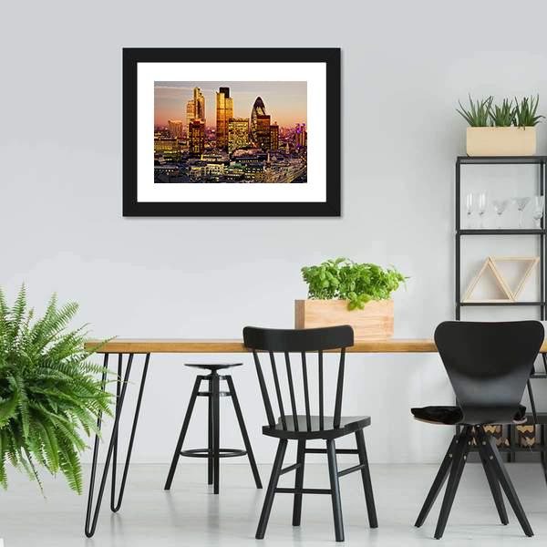 City Of London Canvas Wall Art-3 Horizontal-Gallery Wrap-25" x 16"-Tiaracle