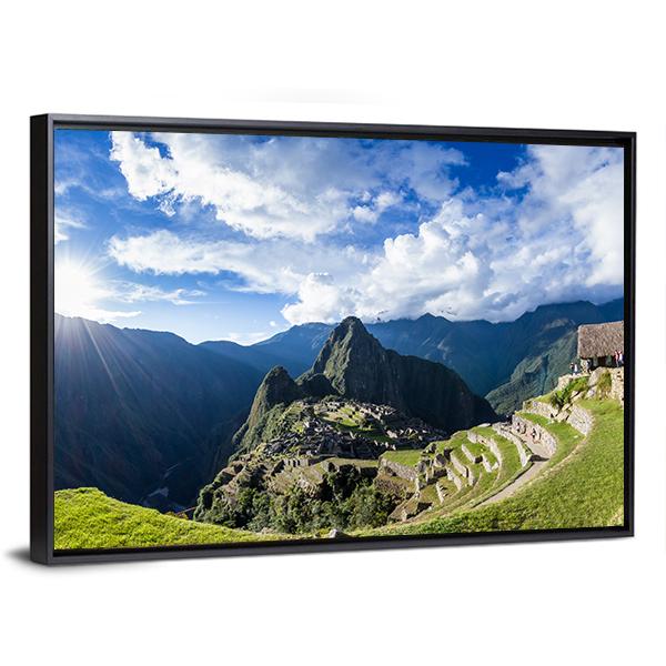 City Of Machu Pichu Canvas Wall Art-3 Horizontal-Gallery Wrap-25" x 16"-Tiaracle