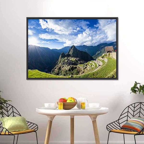 City Of Machu Pichu Canvas Wall Art-3 Horizontal-Gallery Wrap-25" x 16"-Tiaracle