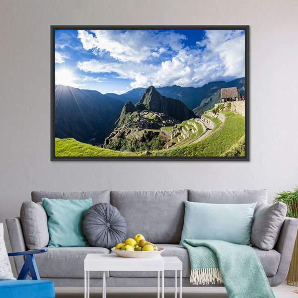 City Of Machu Pichu Canvas Wall Art-3 Horizontal-Gallery Wrap-25" x 16"-Tiaracle