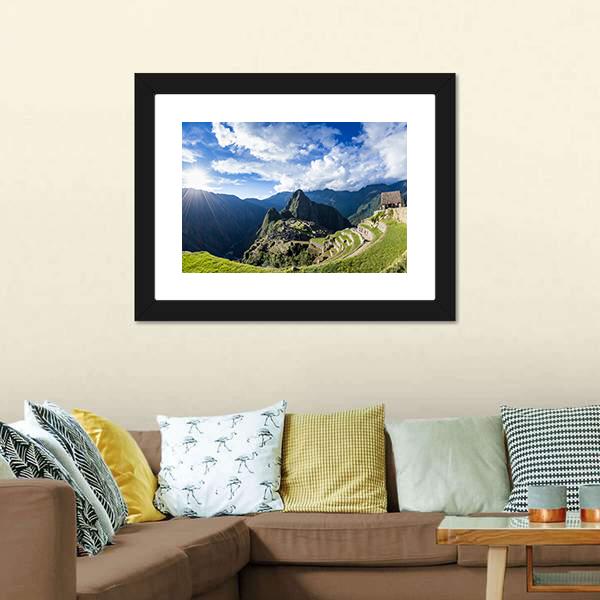 City Of Machu Pichu Canvas Wall Art-3 Horizontal-Gallery Wrap-25" x 16"-Tiaracle