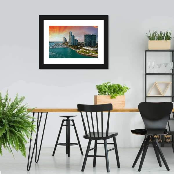 City Of Miami Florida Canvas Wall Art-3 Horizontal-Gallery Wrap-25" x 16"-Tiaracle