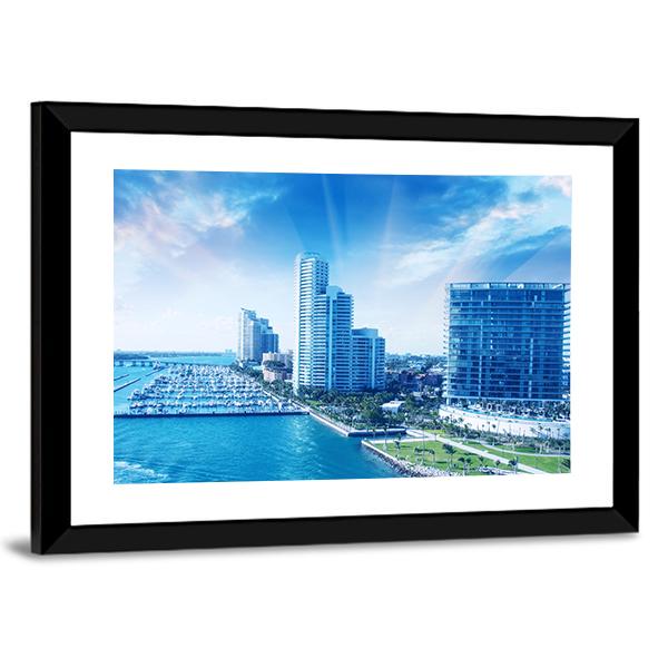 City Of Miami Canvas Wall Art-3 Horizontal-Gallery Wrap-25" x 16"-Tiaracle