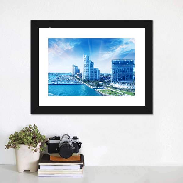 City Of Miami Canvas Wall Art-3 Horizontal-Gallery Wrap-25" x 16"-Tiaracle