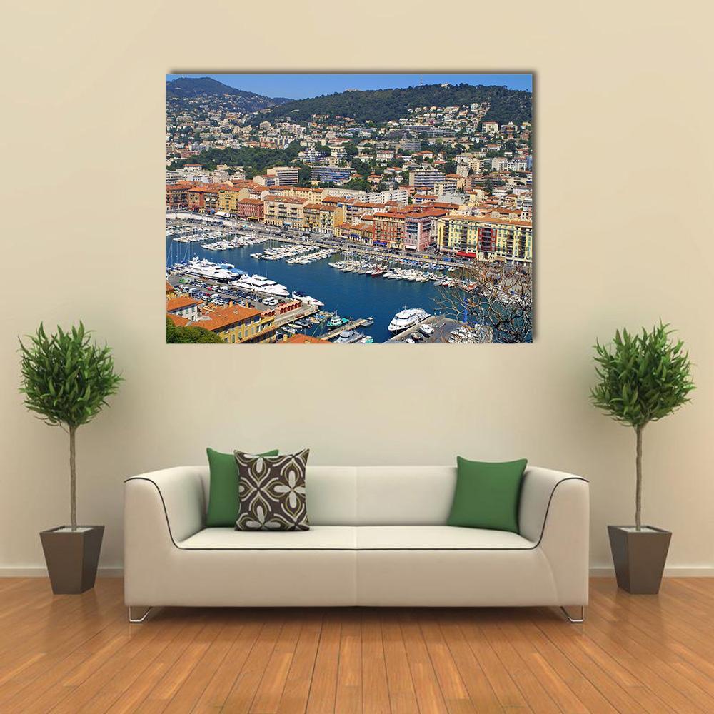 City of Nice France Canvas Wall Art-1 Piece-Gallery Wrap-48" x 32"-Tiaracle