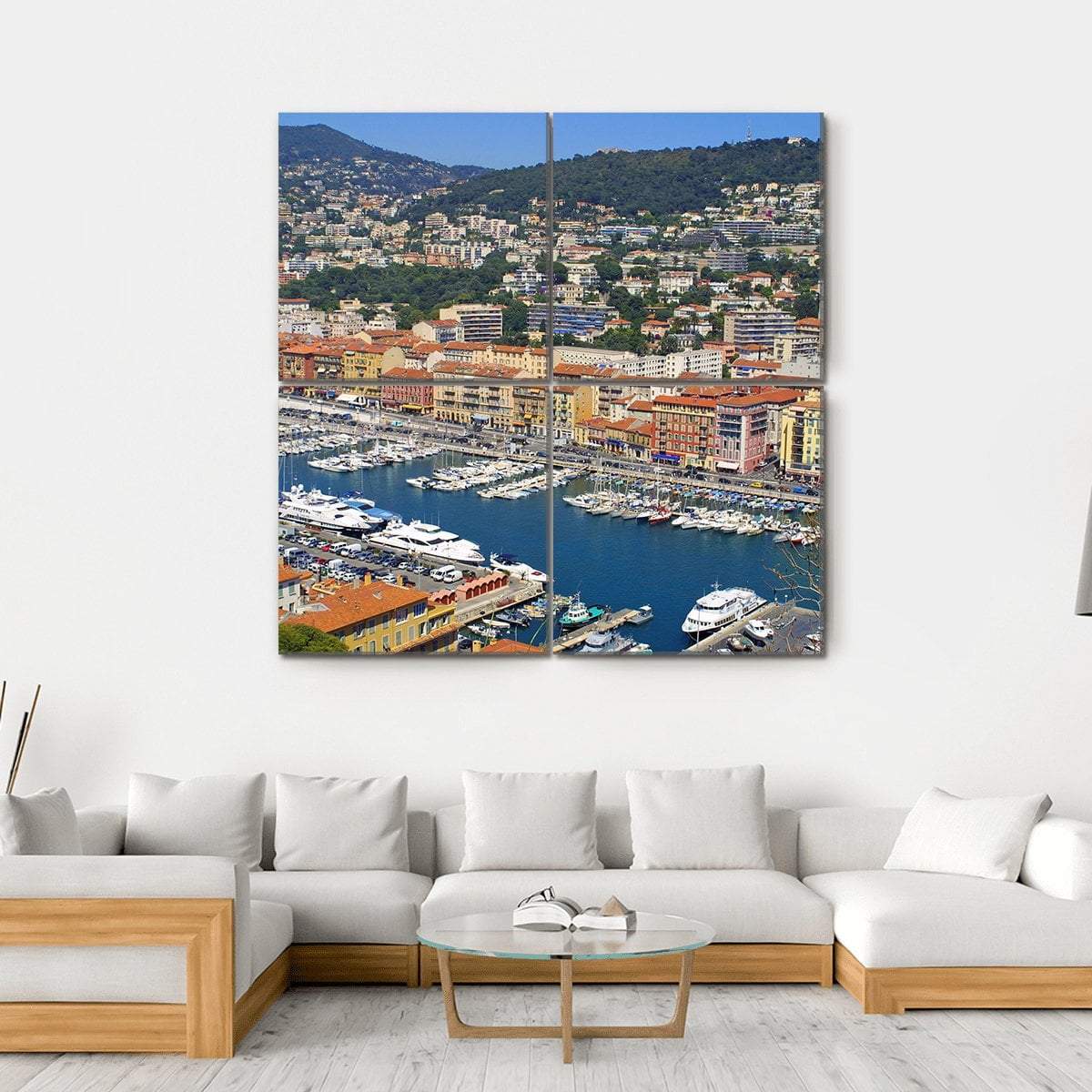 City of Nice France Canvas Wall Art-4 Square-Gallery Wrap-17" x 17"-Tiaracle