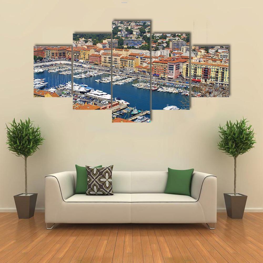 City of Nice France Canvas Wall Art-5 Star-Gallery Wrap-62" x 32"-Tiaracle