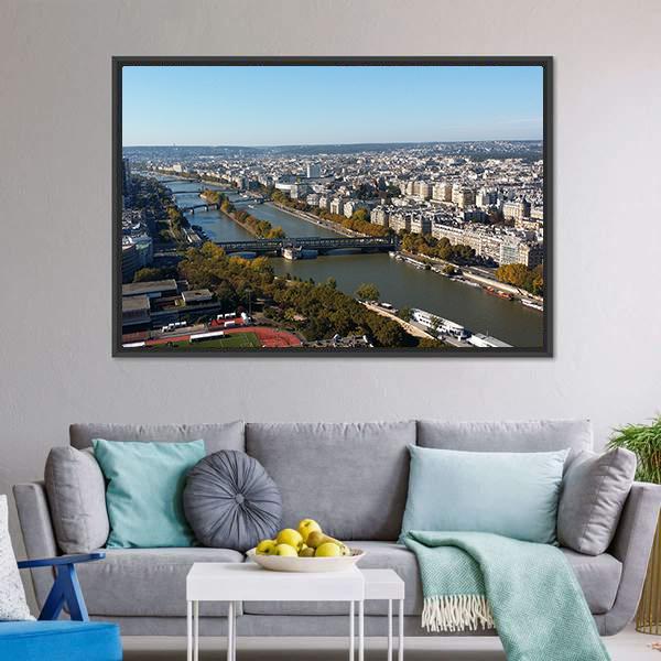 City Of Paris Panoramic Canvas Wall Art-1 Piece-36" x 12"-Tiaracle