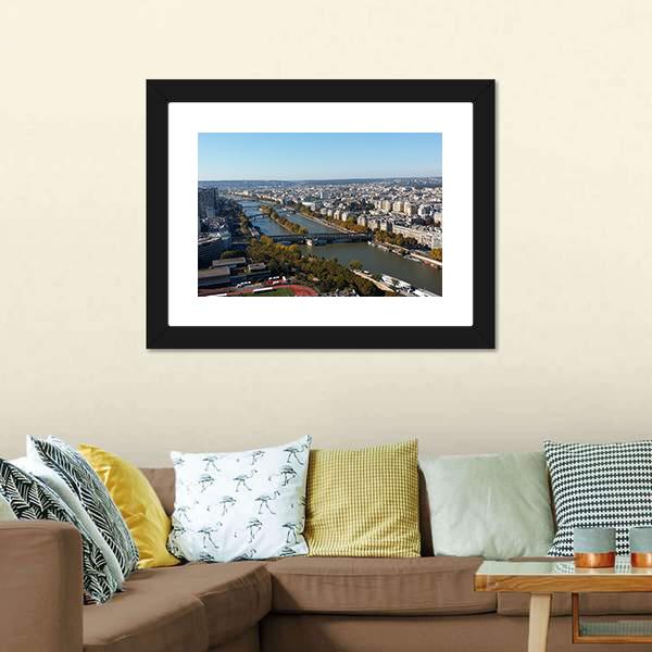 City Of Paris Panoramic Canvas Wall Art-1 Piece-36" x 12"-Tiaracle
