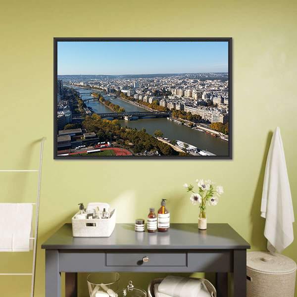 City Of Paris Panoramic Canvas Wall Art-1 Piece-36" x 12"-Tiaracle