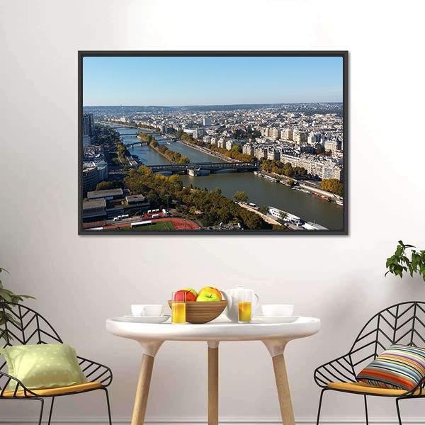 City Of Paris Panoramic Canvas Wall Art-1 Piece-36" x 12"-Tiaracle