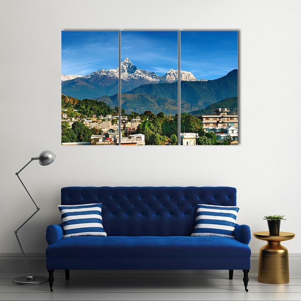 City Of Pokhara Canvas Wall Art-3 Horizontal-Gallery Wrap-37" x 24"-Tiaracle