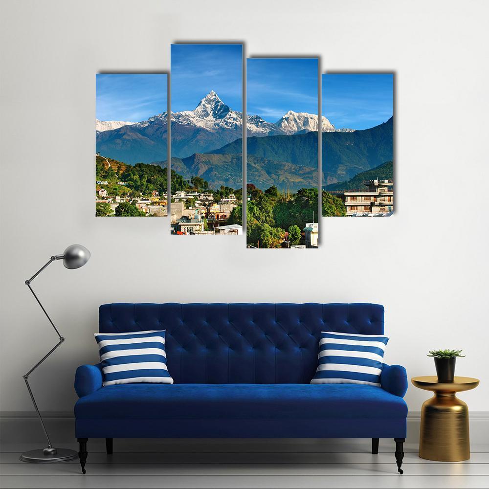 City Of Pokhara Canvas Wall Art-4 Pop-Gallery Wrap-50" x 32"-Tiaracle