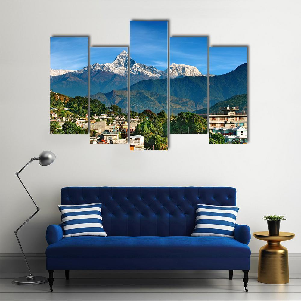 City Of Pokhara Canvas Wall Art-5 Pop-Gallery Wrap-47" x 32"-Tiaracle