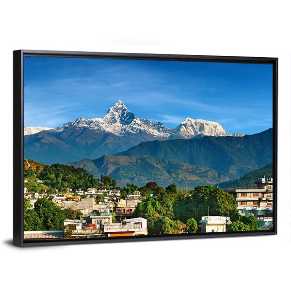 City Of Pokhara Canvas Wall Art-3 Horizontal-Gallery Wrap-25" x 16"-Tiaracle