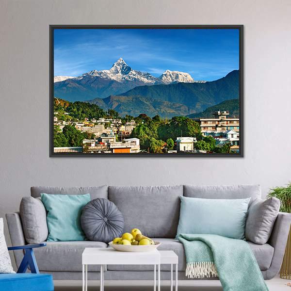 City Of Pokhara Canvas Wall Art-3 Horizontal-Gallery Wrap-25" x 16"-Tiaracle