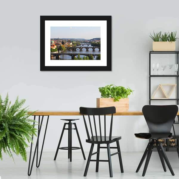 City Of Prague Panoramic Canvas Wall Art-1 Piece-36" x 12"-Tiaracle