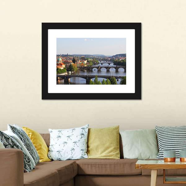 City Of Prague Panoramic Canvas Wall Art-1 Piece-36" x 12"-Tiaracle