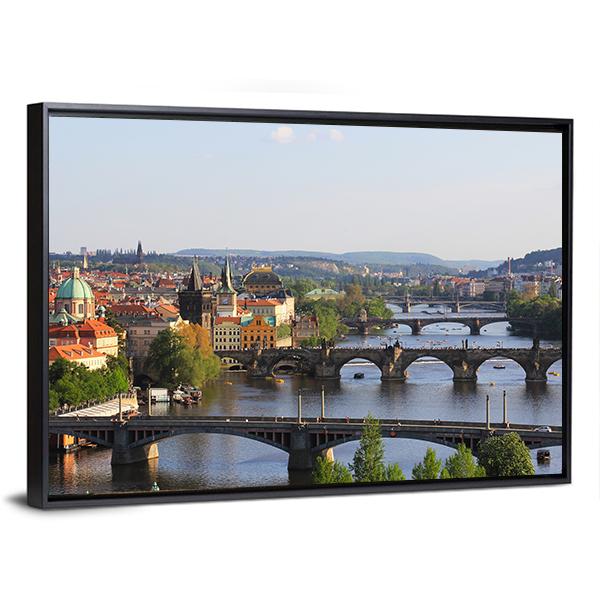 City Of Prague Panoramic Canvas Wall Art-1 Piece-36" x 12"-Tiaracle