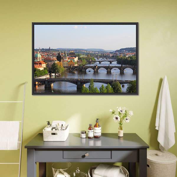 City Of Prague Panoramic Canvas Wall Art-1 Piece-36" x 12"-Tiaracle