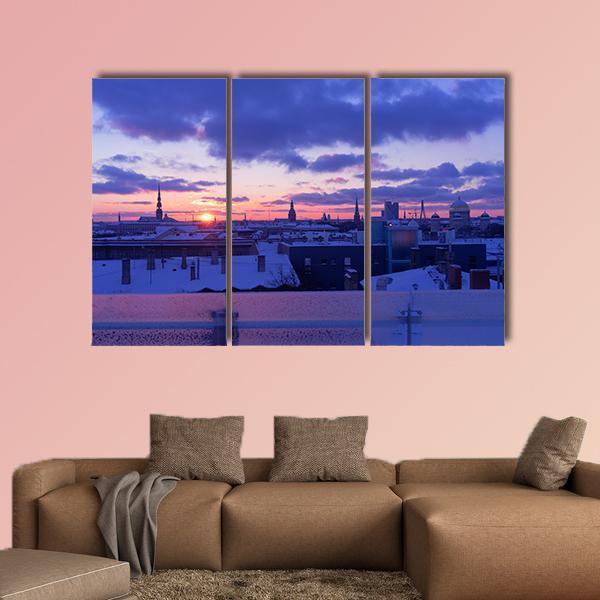 City Of Riga Canvas Wall Art-3 Horizontal-Gallery Wrap-25" x 16"-Tiaracle