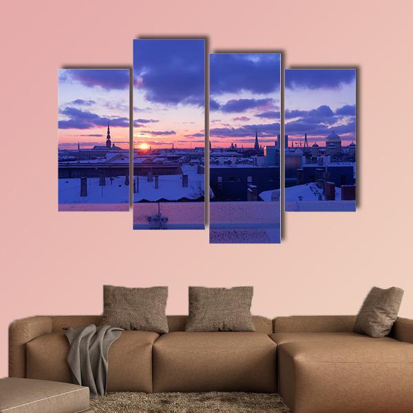 City Of Riga Canvas Wall Art-4 Pop-Gallery Wrap-50" x 32"-Tiaracle