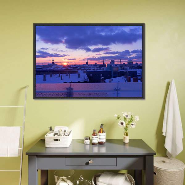 City Of Riga Canvas Wall Art-3 Horizontal-Gallery Wrap-25" x 16"-Tiaracle