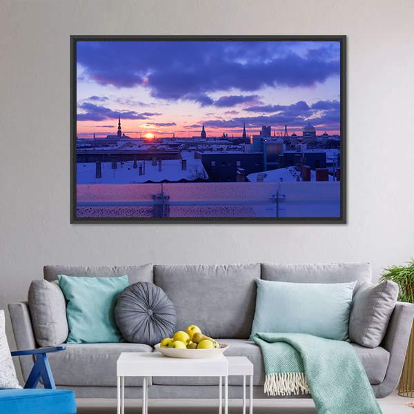 City Of Riga Canvas Wall Art-3 Horizontal-Gallery Wrap-25" x 16"-Tiaracle