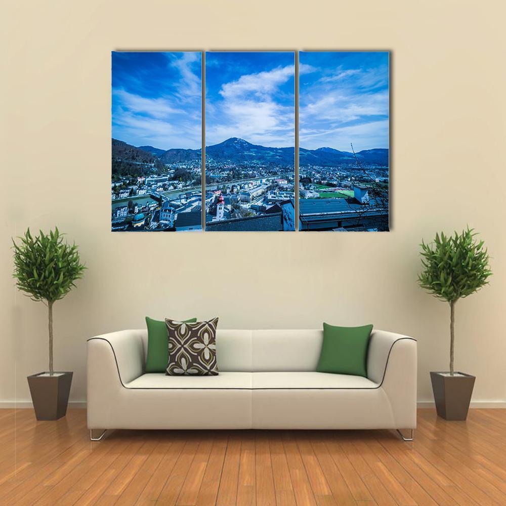 City Of Salzburg Canvas Wall Art-3 Horizontal-Gallery Wrap-37" x 24"-Tiaracle