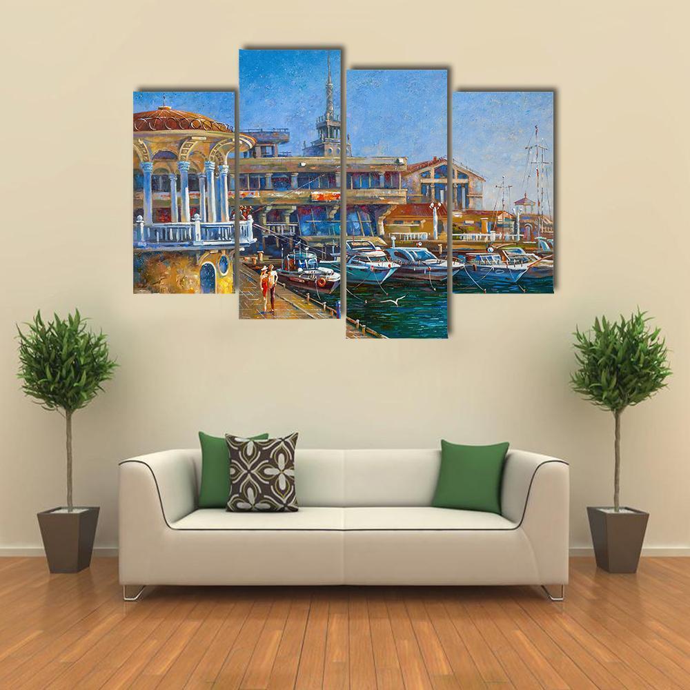 City Of Sochi Russia Canvas Wall Art-4 Pop-Gallery Wrap-50&quot; x 32&quot;-Tiaracle