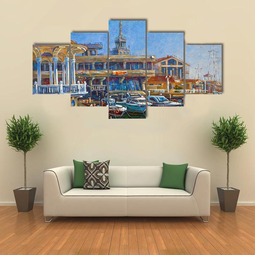 City Of Sochi Russia Canvas Wall Art-5 Star-Gallery Wrap-62&quot; x 32&quot;-Tiaracle