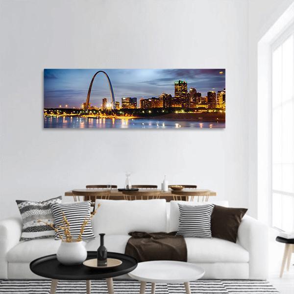 St Louis Skyline Panoramic Canvas Wall Art-1 Piece-36" x 12"-Tiaracle