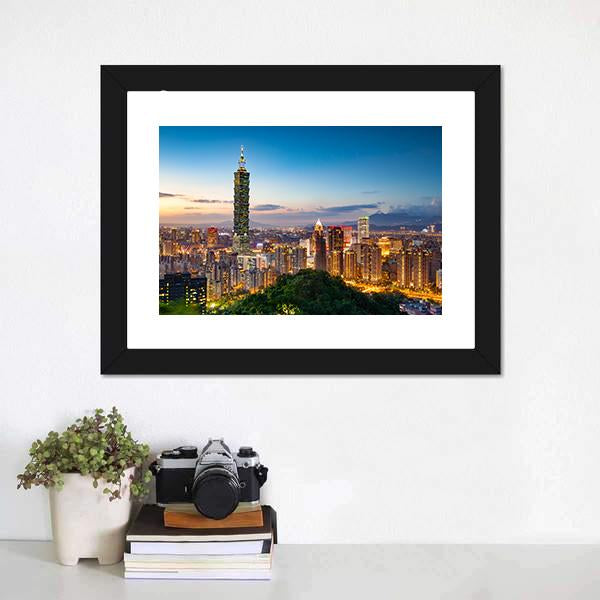 City Of Taipei Canvas Wall Art-1 Piece-Framed Print-30" x 20"-Tiaracle