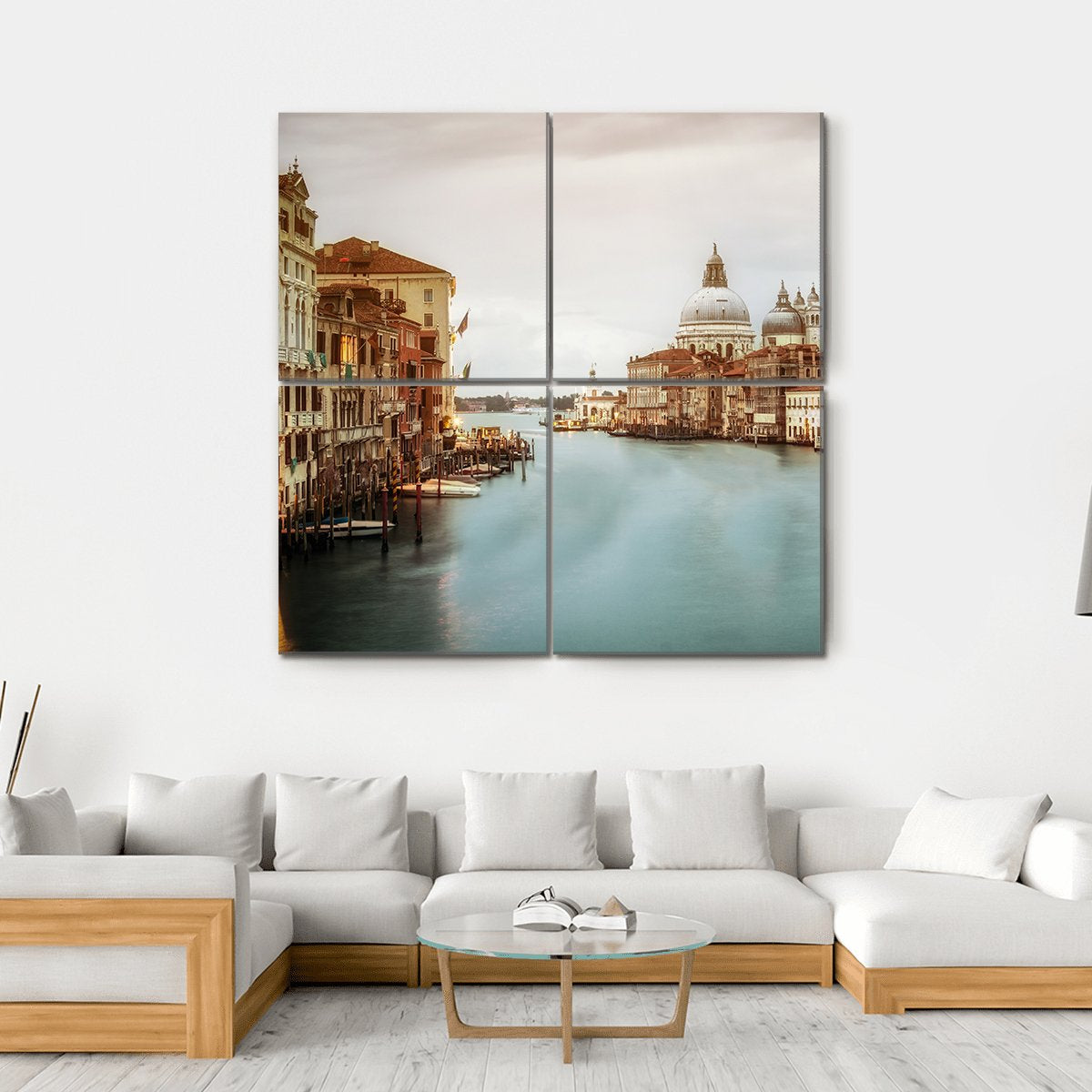 City Of Venice Canvas Wall Art-4 Square-Gallery Wrap-17" x 17"-Tiaracle