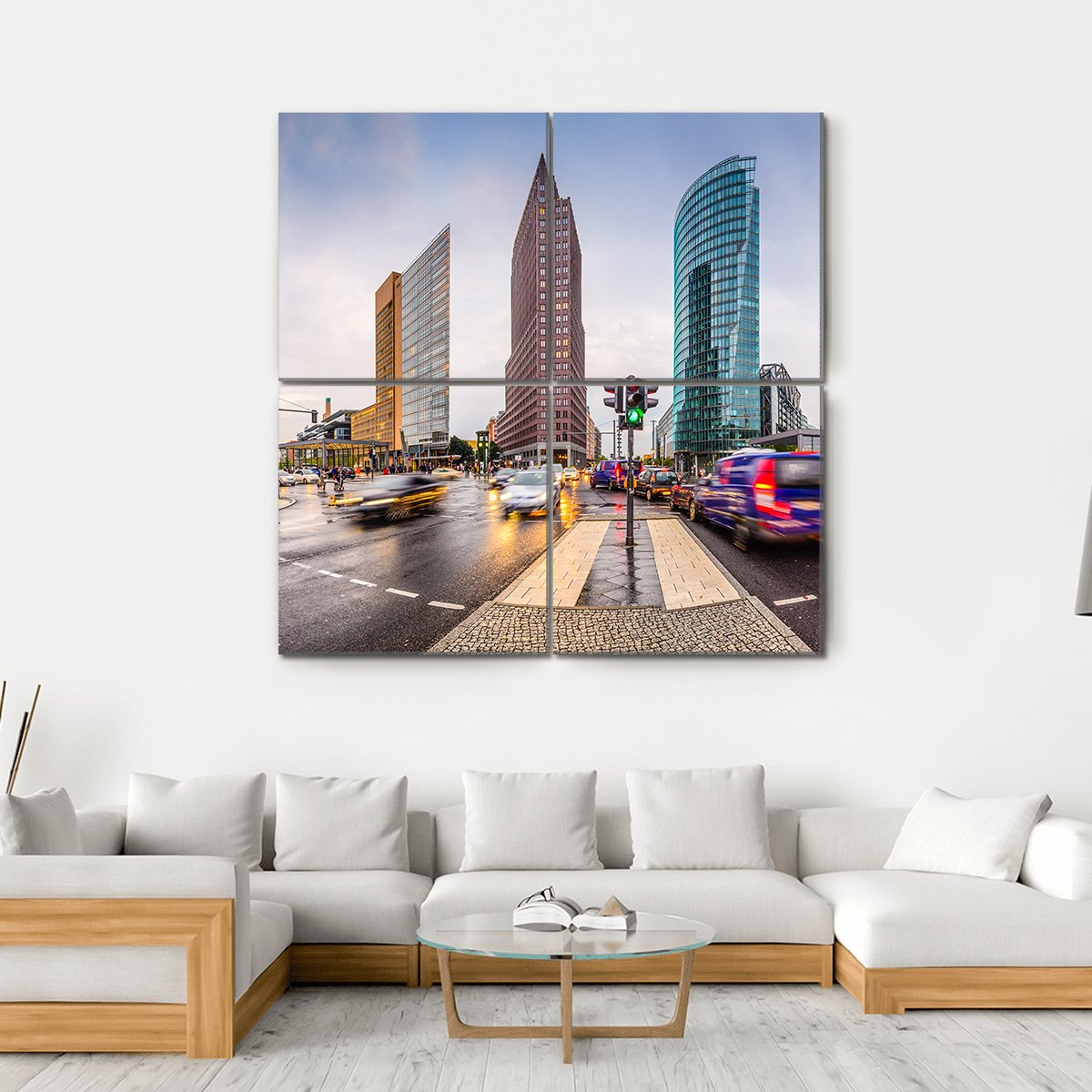 City Skyline At The Potsdamer Platz Canvas Wall Art-4 Square-Gallery Wrap-17" x 17"-Tiaracle