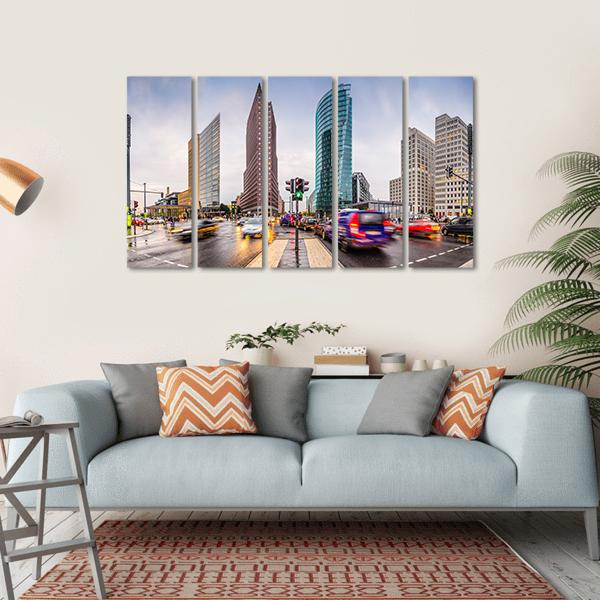 City Skyline At The Potsdamer Platz Canvas Wall Art-5 Horizontal-Gallery Wrap-22" x 12"-Tiaracle