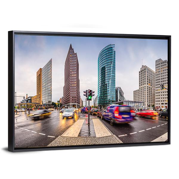 City Skyline At The Potsdamer Platz Canvas Wall Art-3 Horizontal-Gallery Wrap-25" x 16"-Tiaracle