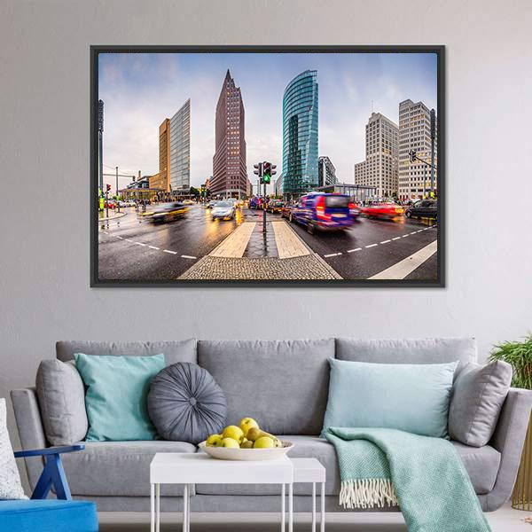 City Skyline At The Potsdamer Platz Canvas Wall Art-3 Horizontal-Gallery Wrap-25" x 16"-Tiaracle