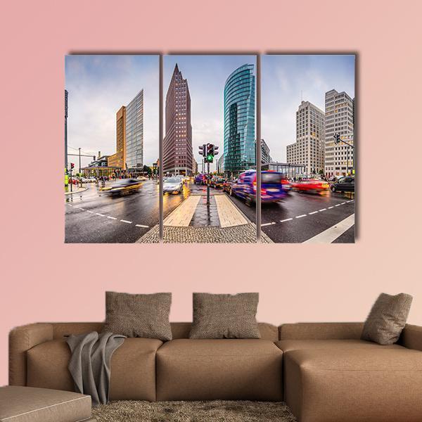City Skyline At The Potsdamer Platz Canvas Wall Art-3 Horizontal-Gallery Wrap-25" x 16"-Tiaracle