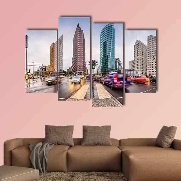 City Skyline At The Potsdamer Platz Canvas Wall Art-4 Pop-Gallery Wrap-50" x 32"-Tiaracle