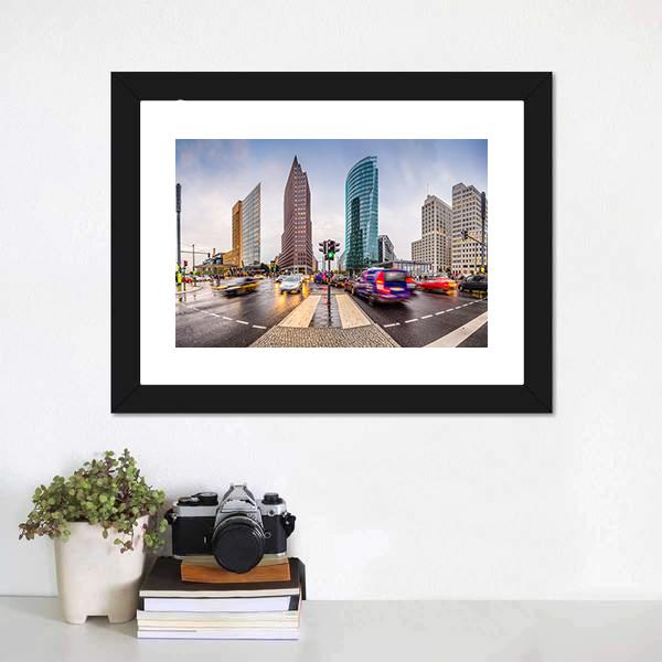 City Skyline At The Potsdamer Platz Canvas Wall Art-3 Horizontal-Gallery Wrap-25" x 16"-Tiaracle