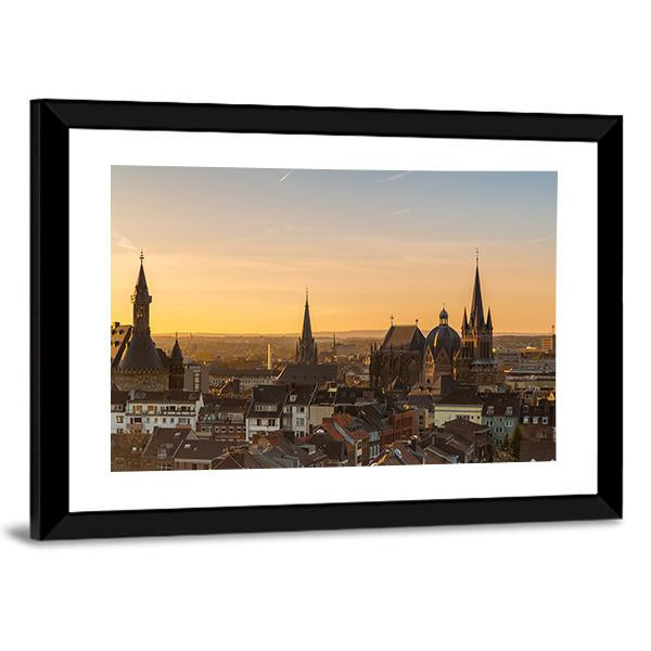City Skyline Of Aachen Canvas Wall Art-3 Horizontal-Gallery Wrap-25" x 16"-Tiaracle