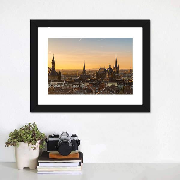 City Skyline Of Aachen Panoramic Canvas Wall Art-1 Piece-36" x 12"-Tiaracle