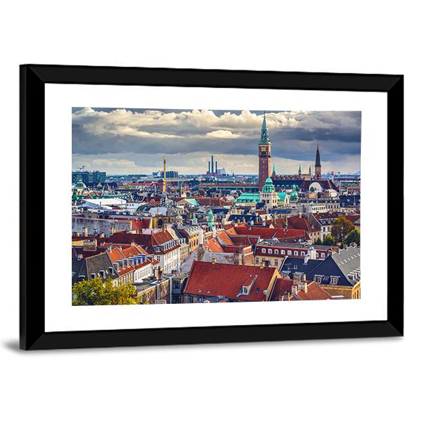 City Skyline Of Copenhagen Canvas Wall Art-5 Horizontal-Gallery Wrap-22" x 12"-Tiaracle