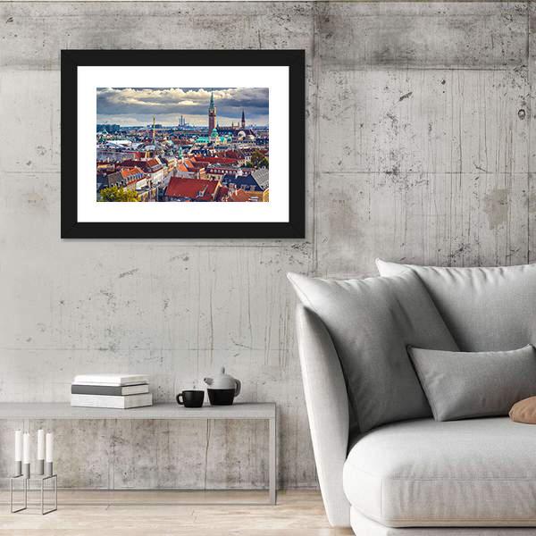 City Skyline Of Copenhagen Canvas Wall Art-3 Horizontal-Gallery Wrap-25" x 16"-Tiaracle