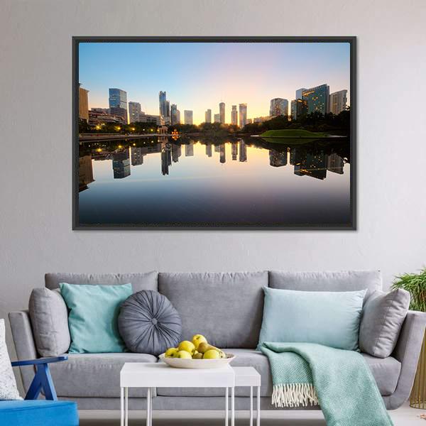 City Skyline Of Kuala Lumpur Canvas Wall Art-5 Horizontal-Gallery Wrap-22" x 12"-Tiaracle