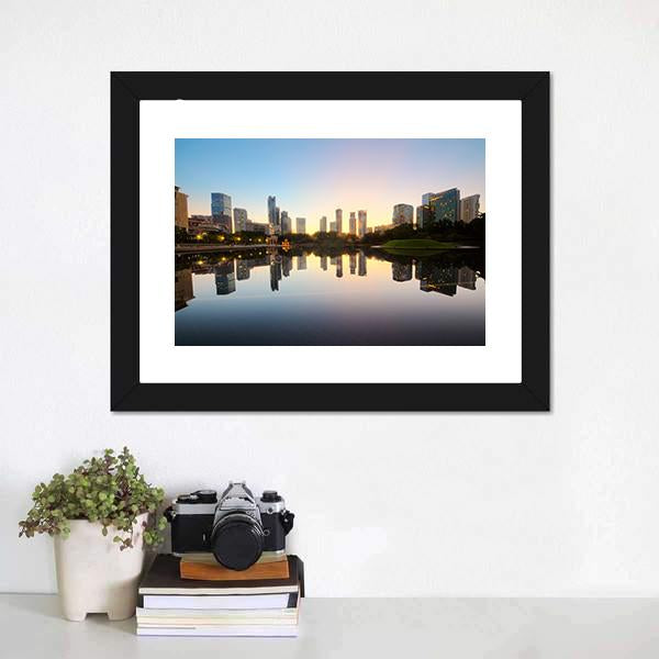 City Skyline Of Kuala Lumpur Canvas Wall Art-5 Horizontal-Gallery Wrap-22" x 12"-Tiaracle