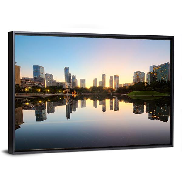 City Skyline Of Kuala Lumpur Canvas Wall Art-5 Horizontal-Gallery Wrap-22" x 12"-Tiaracle